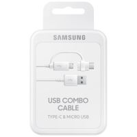 Kabel USB Samsung Combo USB Typ C i Micro USB Biały