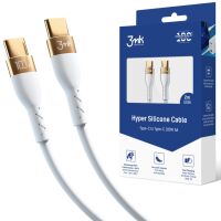 Kabel USB 3mk USB-C to C 100W Hyper Silicone Biały