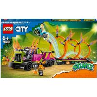 Klocki LEGO City Wyzwanie kaskaderskie — ciężarówka i ogniste obręcze 60357
